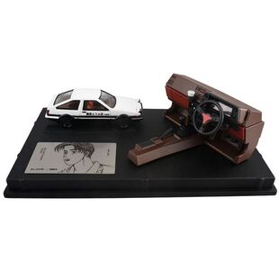 TOMY多美卡仿真车头文字D展示盒藤原拓海AE86模型马自达RX-7场景