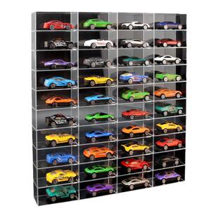 1:64玩具车模展示架透明模型收纳架收纳盒陈列柜小汽车盒