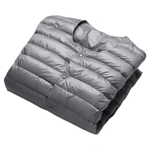 雅鹿2025新款轻薄羽绒服男士无领保暖内胆大码V圆领内穿薄款外套