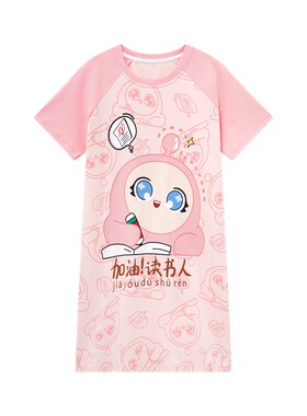 女童夏季薄款纯棉卡通睡裙新款