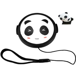 索尼ILCE-A5000 A5100 NEX-6 5T 5R微单相机40.5mm卡通熊猫镜头盖