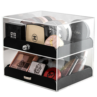 亚克力化妆品收纳盒抽屉式桌面高级感梳妆台口红眼影盘化妆刷盒子