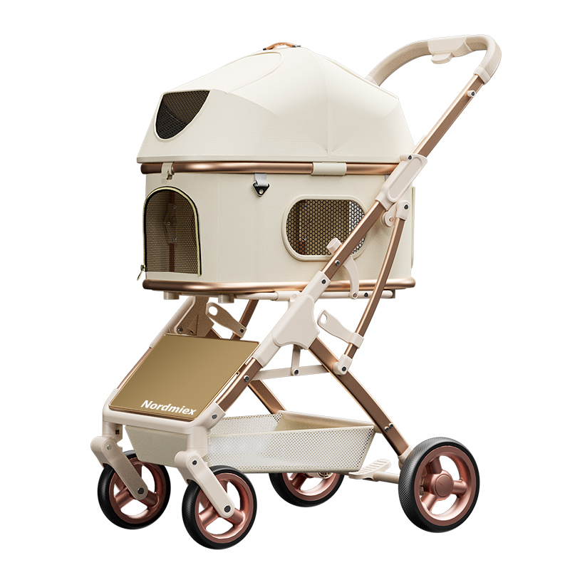 Nordmiex W3新款宠物推车铝合金轻便一键折叠狗狗猫咪外出小推车