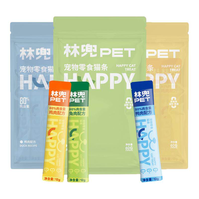 林兜猫happy猫条猫咪零食营养膏鸡肉牛肉湿粮成幼通用补水零食