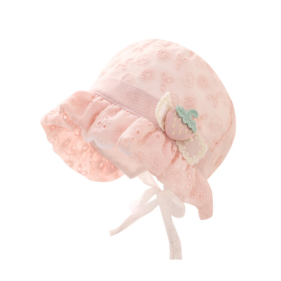 婴儿女宝宝透气公主遮阳渔夫帽