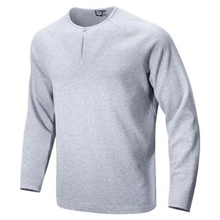 MUSCLEDOG肌肉狗330g肌理感长袖T恤男宽松半拉链运动训练健身上衣