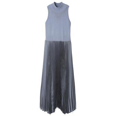 FRAY I.D2025秋冬新品优雅气质无袖针织拼接百褶连衣裙FWNO254160