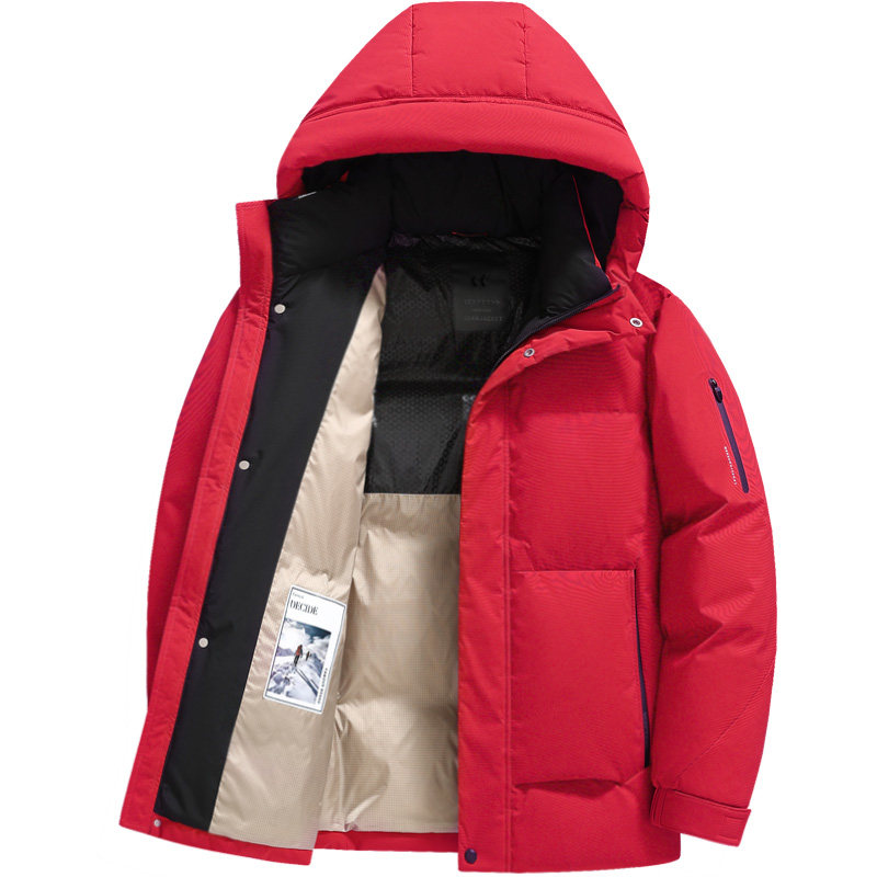 雪中飞连帽休闲加厚保暖羽绒服