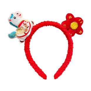 新年马年可爱小马红色发箍女款儿童不勒头防滑头箍洗脸敷面膜发卡