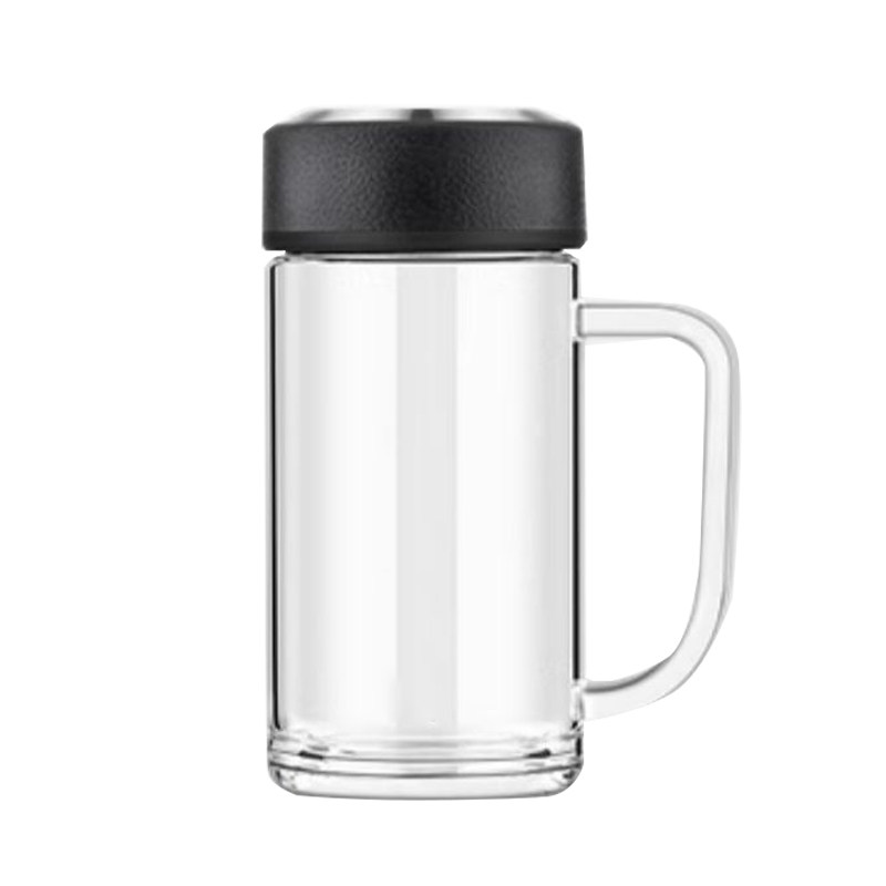 加厚防爆便携把手玻璃杯单层茶杯