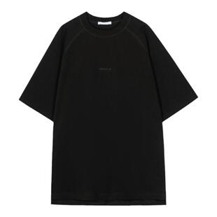RESIMPLE黑色短袖t恤男宽松慵懒风插肩袖全棉王星越同款情侣0035