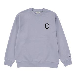 COVERNAT韩国卫衣女款2025新款情侣宽松无帽长袖圆领早秋薄款卫衣