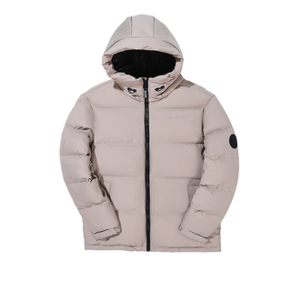 ABLE JEANS冬季新款男士连帽羽绒服加厚高充绒鸭绒保暖咖色外套