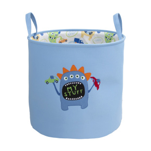 玩具收纳桶宝宝玩具收纳筐椭圆布艺大容量儿童超大玩偶加厚收纳箱