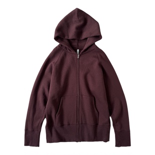 包税包邮日本etreneant基础款百搭纯棉水洗复古直筒拉链连帽卫衣