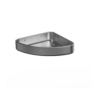 九牧卫浴毛巾架卫生间置物架免打孔浴室铝合金三角架枪灰角篮