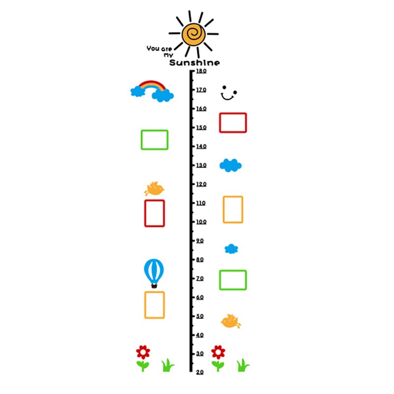 身高墙贴可移除不伤墙3d立体亚克力测量身高尺卡通宝宝儿童身高贴