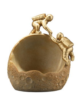 新中式门厅太空人钥匙收纳摆件铜