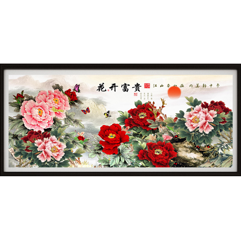 新款纯棉十字绣套件大幅印花DMC