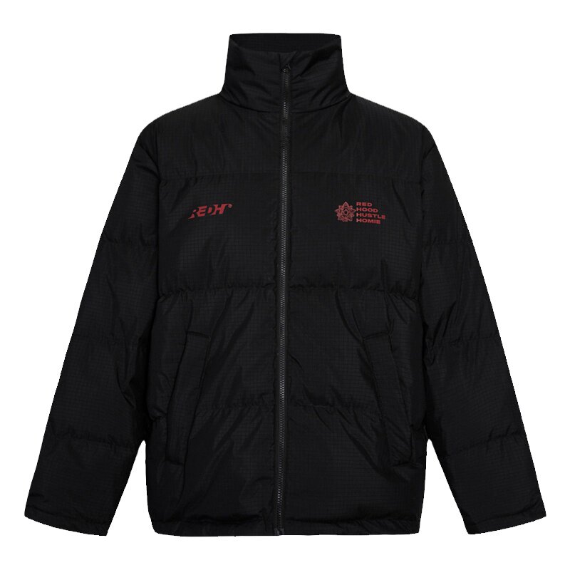 R69原创品牌 嘻哈潮牌羽绒服男HHH印花秋冬宽松加厚立领街头外套