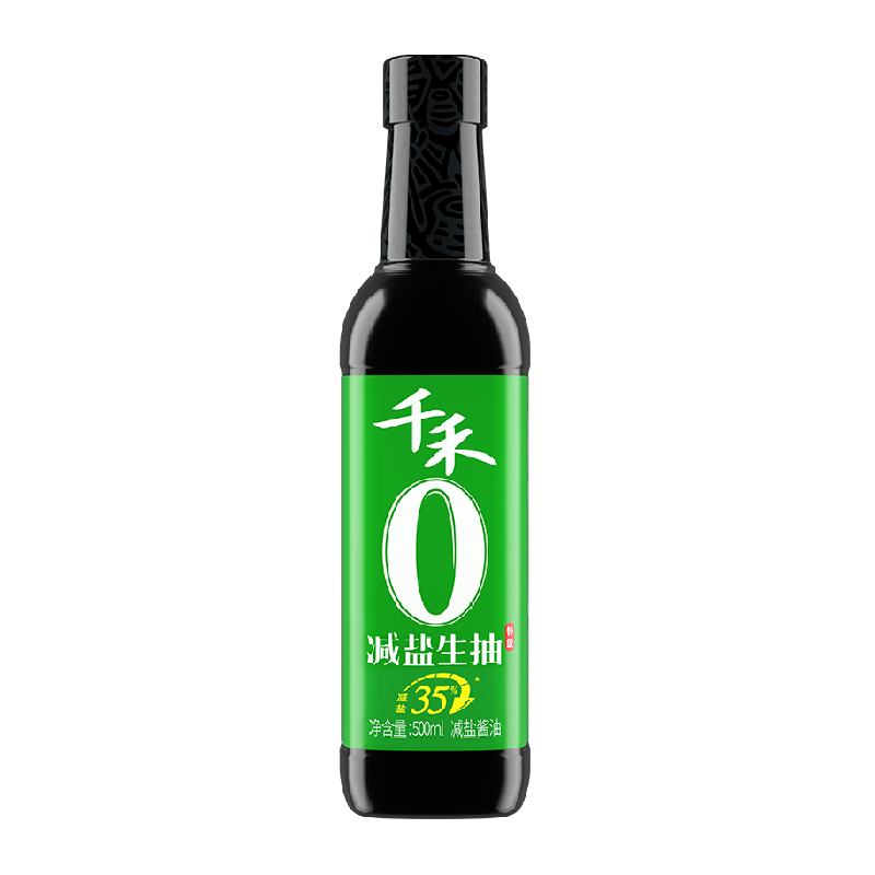 千禾0酱油减盐35%特级生抽家用厨房调味品