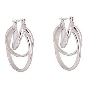 TwinFlower花儿与少年李沁同款金属耳环立体通勤高级感耳饰