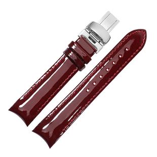 适配天梭1853库图原装款真皮手表带 女T035210A红色牛皮表链18mm