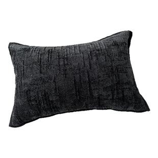 侘寂风复古腰枕布艺沙发抱枕高级感抱枕套不含芯长方形大腰垫黑色