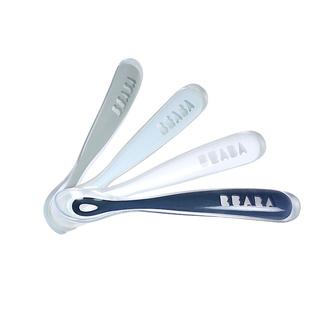 法国beaba婴儿硅胶软勺4只装宝宝碗勺餐具儿童辅食勺新生儿软头勺