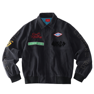 CoosRetro美式复古飞行做旧夹克翻领秋季新款麂皮面料休闲外套男