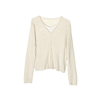 软糯王！~拼色蚕丝羊毛针织衫女