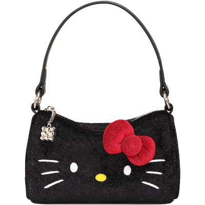 生日礼物TOUTOU黑皮hellokitty凯蒂猫百搭腋下包哈喽kt链条斜挎包