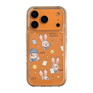 适用苹果18promax疯狂动物城手机壳新款iPhone17朱迪15pm高级感小众14pro透明14plus巨好看的13保护16超火Air