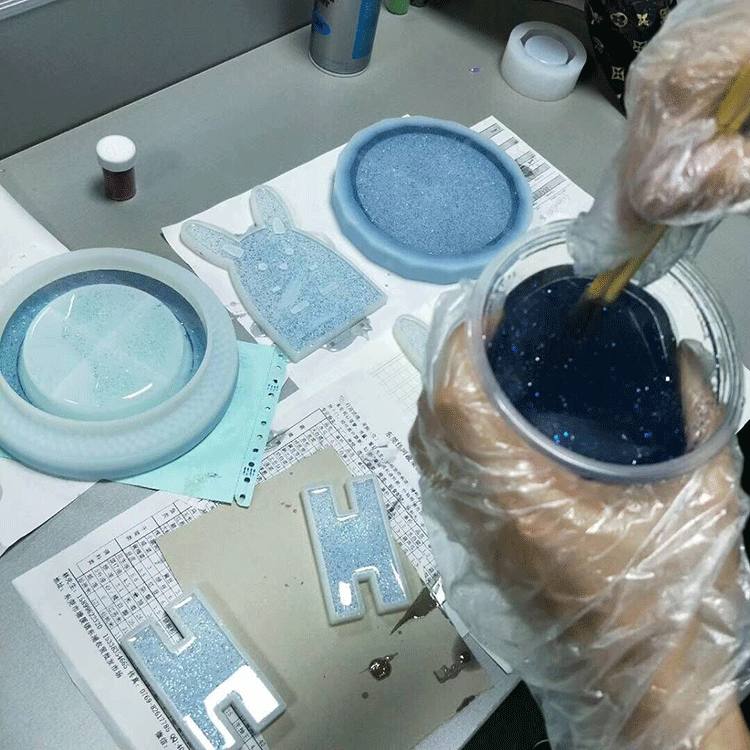 新款直销快干型环氧树脂水晶滴胶摆台烟灰缸扇子diy手工饰品AB胶