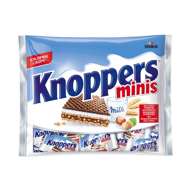 Knoppers优力享威化饼干德国进口迷你榛子巧克力小吃办公零食