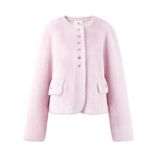 秋水伊人名媛小香风100%绵羊毛皮草外套2025冬新款女保暖厚实上衣