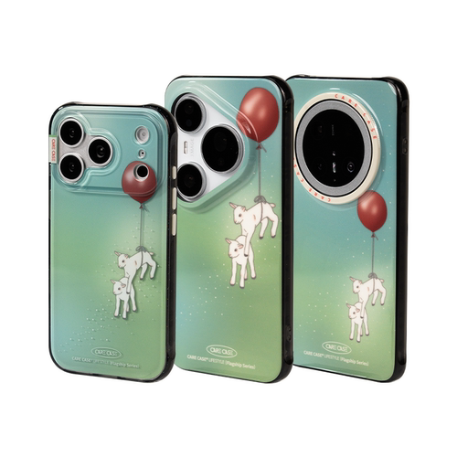 CARECASE 气球小羊透黑彩点手机壳 适用于苹果iPhone17 16 15 14 ProMax 华为Mate/Pura 原创设计 梦幻卡通