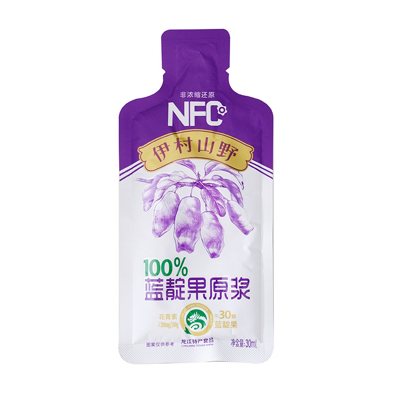 100%野生蓝靛果原浆东北伊春特产伊村山野NFC纯果汁便携装