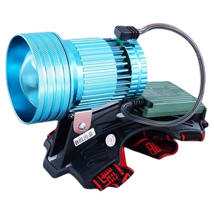 黄白蓝3光源钓鱼垂钓灯12V黄光灯蓝光灯强光激光炮灯头LED夜钓灯