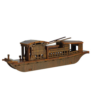 迪爱歪南湖红船模型榫卯结构木质拼装船摆件积木手工diy拼图儿童