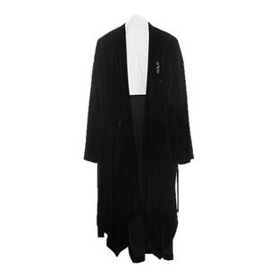 纳帕佳印花长袖宽松毛呢大衣外套2024春夏新款女式黑色设计感上衣