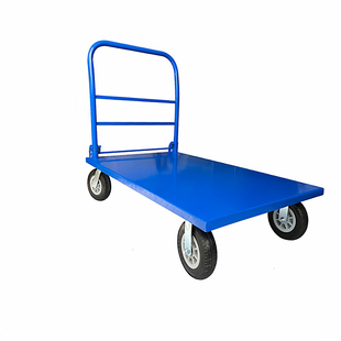 重型钢板车平板车搬运车折叠万向轮小推车工厂拉货仓库拉货拖板车