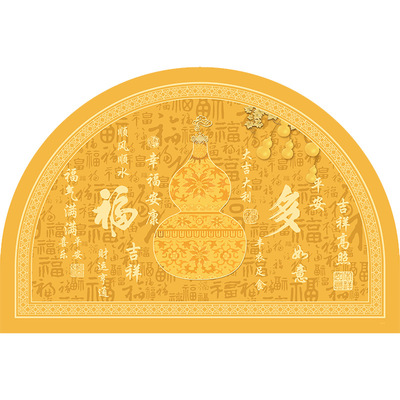 硅藻泥玄学进门地垫半圆形入户门