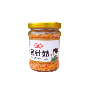 旺盛香辣红油金针菇罐装咸菜下饭菜拌饭拌面蘑菇小咸菜175g小瓶装