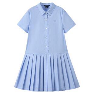eland kids衣恋童装女童miu系衬衫裙26年夏新品学院风格子连衣裙