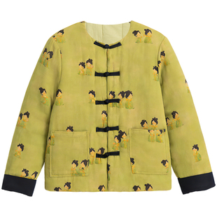 国风唐装棉服加厚高端棉袄女款2026新款新中式手工棉花厚外套冬天