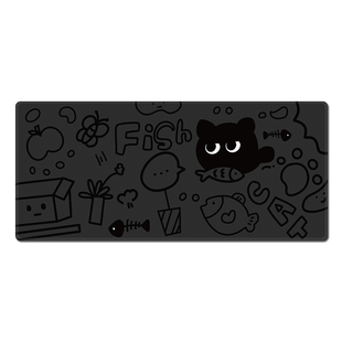 小黑猫鼠标垫女生高颜值办公室电脑桌垫大尺寸桌面手肘垫简约护腕
