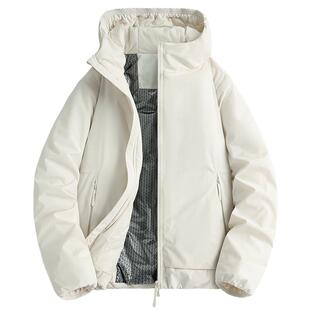 稻草人纯色棉服男款2026新款秋冬季户外防风防水保暖加厚外套女士