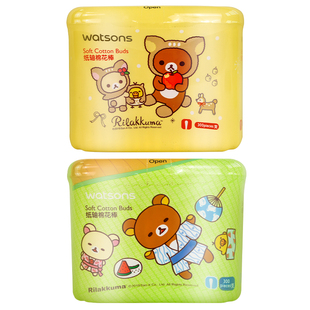 屈臣氏棉花棒超柔花语/轻松熊优质纸轴棉签双头棉花300支*2