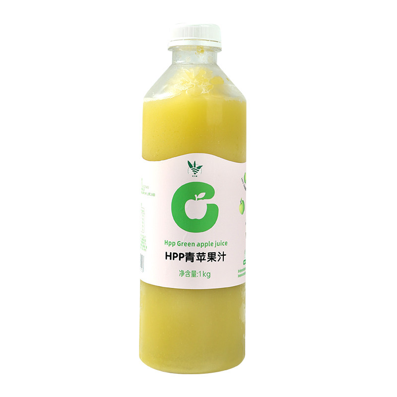 冷冻青苹果汁1kg 无添加鲜榨青苹果原浆奶茶店专用冲饮原汁商用